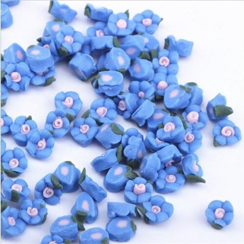 20pcs/lot 10mm manicure ceramic flower beads connectors for diy phone case jewelry making charms craft material accessories