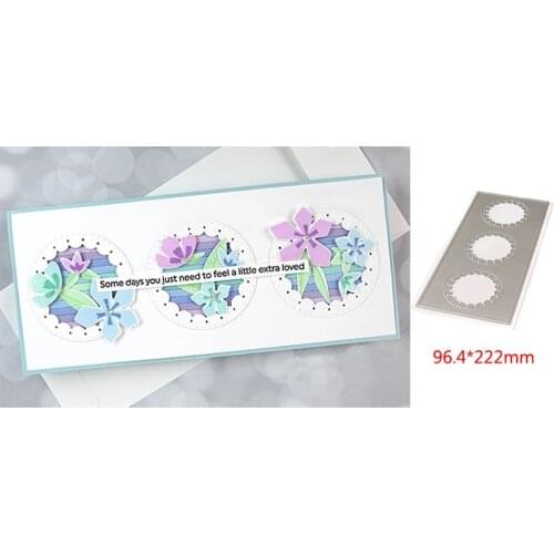 2020 Hot Three Circle Lace Hollow Frame Metal Cutting Dies For Scrapbooking Craft Die Cut Card Making Embossing Stencil Photo Ne