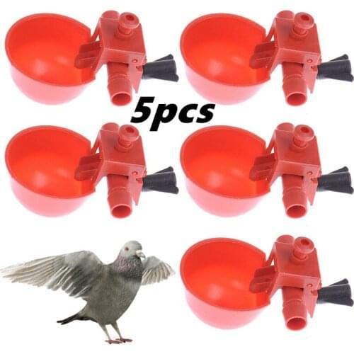 5pcs Poultry Auto Water Drinker Bird Quail Drinking Cup Coop Chick Feed Cup parrot feeder Drinking Bowl Garden farming supplies