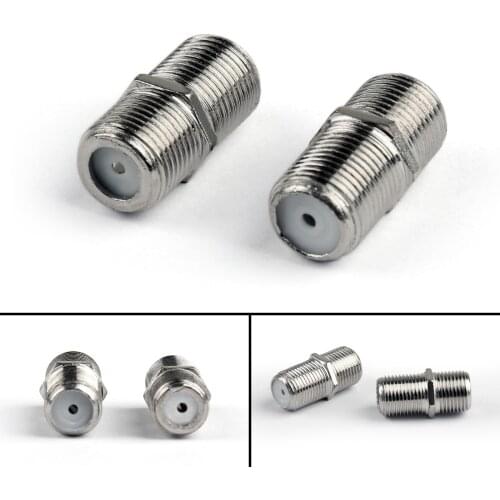 Artudatech 100Pcs F Thread Head Double Female to Female RF Coaxial Straight Connector Jack Parts