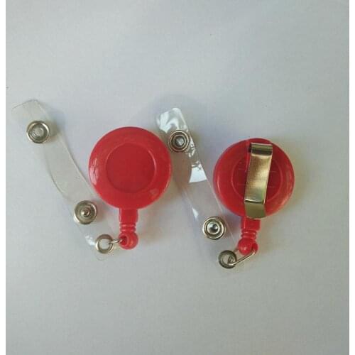 Free shipping 1000pcs/lot customized logo badge reel; promotional retractable plastic badge holder; belt clip BR24