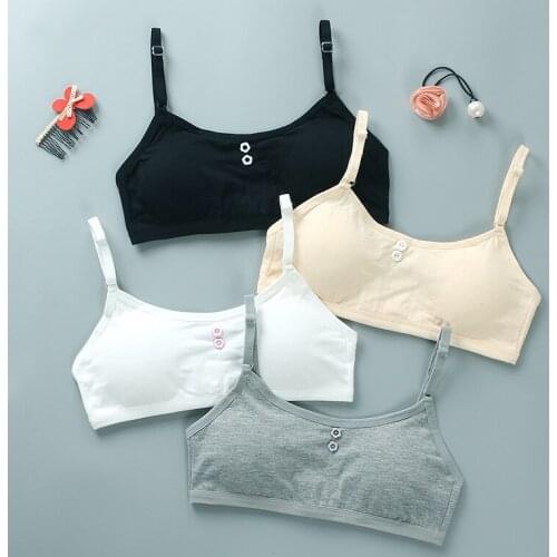 5pcs/Lot Girls Bra Breathable Teenager Bras for Kids Adolescente Lingerie Solid Color Teen Vest Girls Tube Tops Underwear