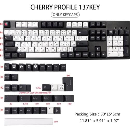 Cherry Theme Keycap PBT Standard Dye Sublimation Process Keycap 137pcs Cherry Profile for Mx Switches Gk61 64 68 96 108