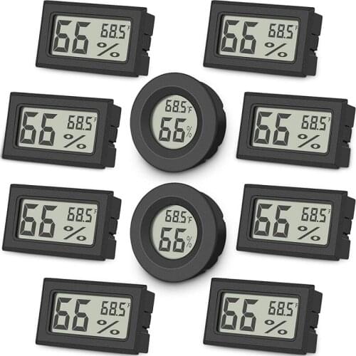 10Pcs Mini Digital Thermometer Hygrometer, Indoor Circular Thermometer Hygrometer , for Greenhouses, Humidifiers, Office
