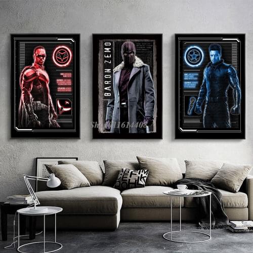 Room Decor Picture for Bedroom Home Decoration Falcon and Soldier Posters Wall Art Canvas Painting Prints Marvel Movie Animation