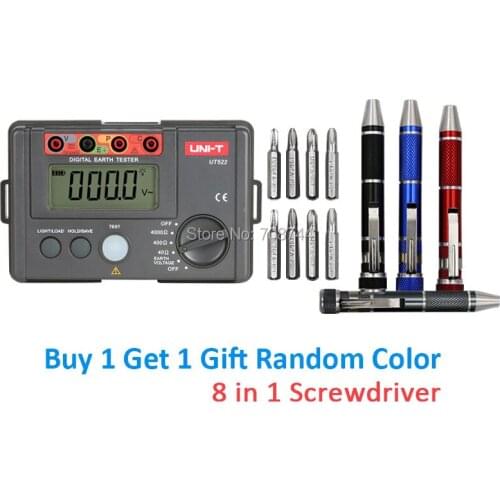 Range 0-40ohm-400ohm-4000ohm Earth Resistance Test AC Earth Voltage Tester Uni-T UT522 Earth Ground Tester