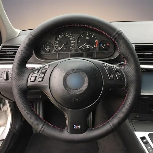 DIY Anti-Slip Wear-Resistant Steering Wheel Cover For BMW E46 330i 330Ci E39 540i 525i 530i M3 M5 E465 Car Interior Decoration