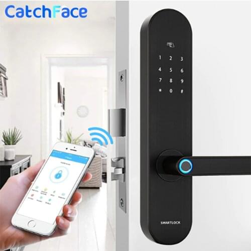 Zinc Alloy Biometric Fingerprint door Lock, APP Wifi Security Intelligent Door Lock Waterproof Electronic Cards Door Lock