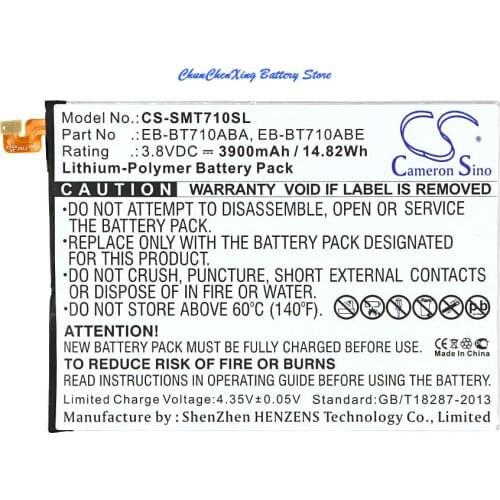 Cameron Sino 3900mAh Battery EB-BT710ABA for Samsung SM-T710, SM-T713, SM-T715, SM-T715C, SM-T715N0,SM-T715Y, T719, T719C, T719Y