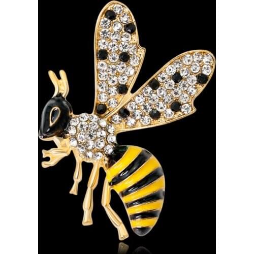 Insect Bee Brooch Pins Jewelry Women Rhinestone Gifts Enamel Fashion Decoration R58E