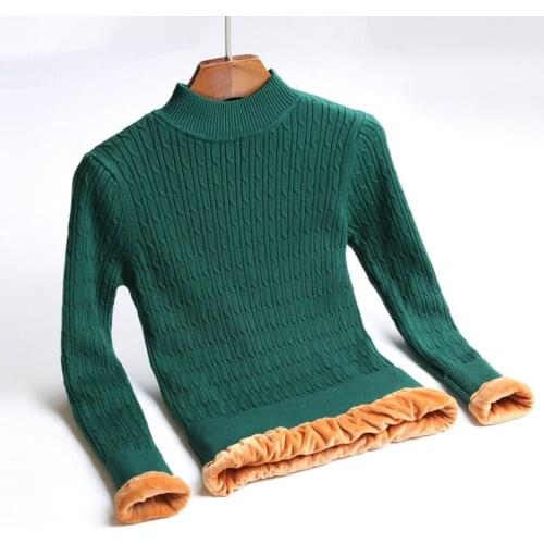 European and American new autumn thickening short long-sleeved base sweater fashion trend Slim all-match womens pullover top