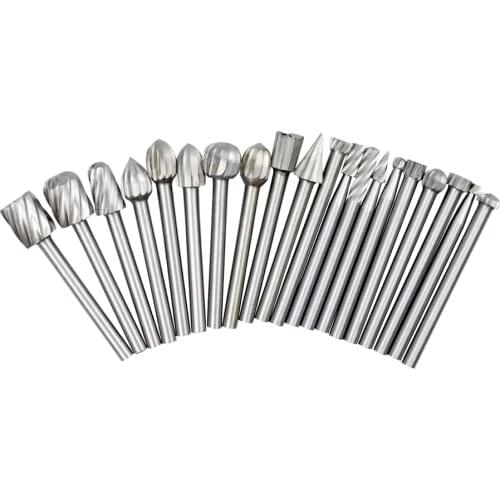 6/10/20pc 1/8" Shank Tungsten Carbide Milling Cutter Rotary Tool Burr Double Diamond Cut Rotary Dremel Tools Electric Grinding