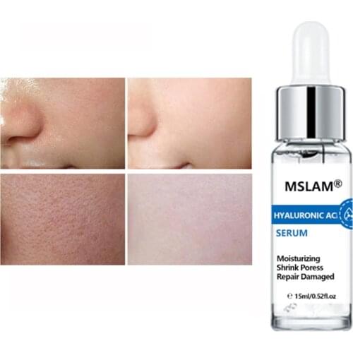 Hyaluronic Acid Moisturizing Serum Shrink Pores Smooth Skin Face Essence Anti Wrinkle Repair Damaged Skin Stock Solution 15ml