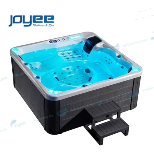 JOYEE home party fun water hydro massage whirlpool waterfall led large spa hot tub for 6 person family