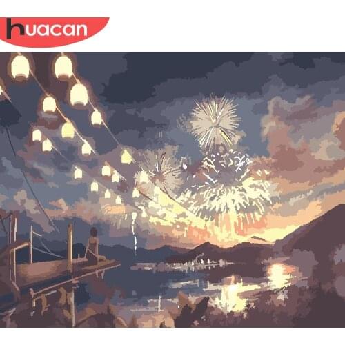 HUACAN DIY Painting By Numbers Girl Drawing On Canvas Gift Pictures By Number Landscape Kits Hand Painted Paintings Home Decor