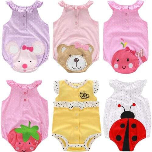Ins Summer Baby clothing Bodysuit Newborn baby girls clothes pure cotton Twins Baby Clothes short sleeve climbing girl Infantil