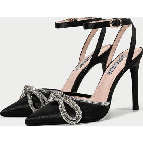 Summer stiletto high-heeled large size small size rhinestone silk bridal wedding shoes low-heeled party dress female sandals