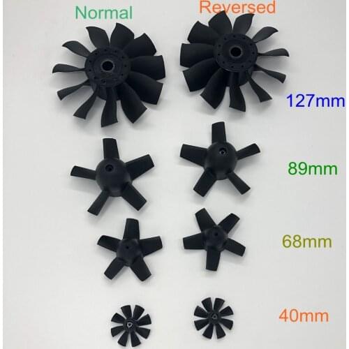 Normal and Reversed EDF Fan Blades 40mm 68mm 70mm 90mm 120mm Optional