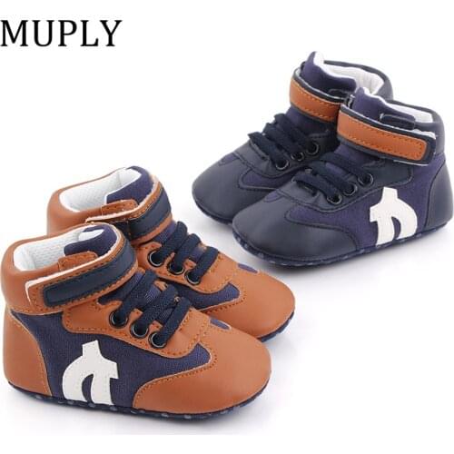 Newborn Baby Boys Shoes Pre-Walker Soft Sole Pram Shoes Canvas Sneakers Trainers Casual Shoes