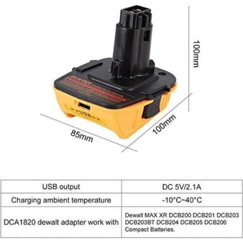 Suitable for Dewei dwalt DCA1820 battery converter 18-20V Dewei lithium battery to nickel power adapter tools