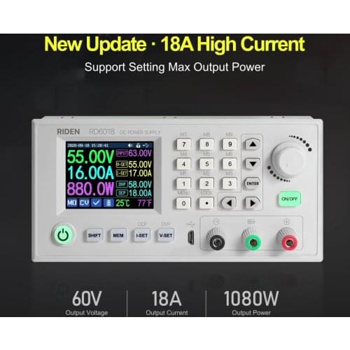RD USB WiFi RD6018W DC - Voltage current Step-down adjustable Power Supply module buck converter voltmeter 60V18A