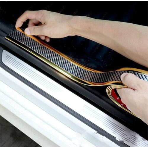 For Toyota Land Cruiser Prado 120 FJ120 2003-2009 Car Door Threshold Crash Srtipe Carbon Fiber Color Sticker Car Styling