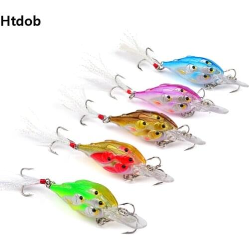 5Pcs Fishing Lure Shoal Group Fish Wobblers Minnow Hard Baits Crankbait 7cm Multiple fishes whopper plopper leurre de surface