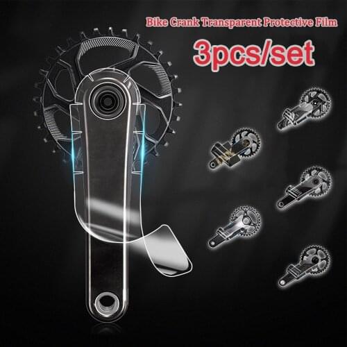 Transparent MTB Crank Protective Film Carbon Fiber Universal Tooth Plate Crank Naked Stickers Anti-collision Scratch Proof 3pcs