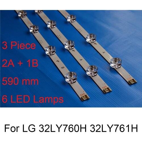 3 Piece/Lot Brand New LED Backlight Strip For LG 32LY760H 32LY761H TV Original Repair LED Backlight Strips Bars A B TYPE Lamps