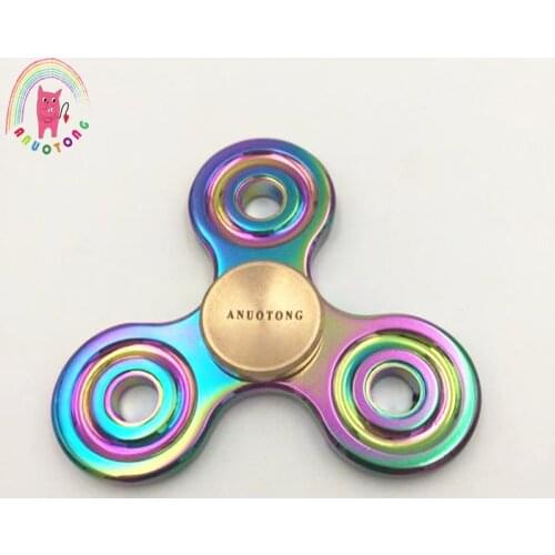 ANUOTONG Tri-Spinner Fidget Spinner metal Colorful EDC Hand Spinner fidget Spinner For Autism and ADHD Anti Stress