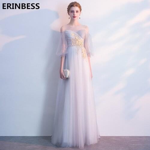 Vestidos De Festa Half Sleeve Evening Dress Elegant Robe De Soiree Scoop Neck Evening Dresses Long Dress Party Gowns 2019