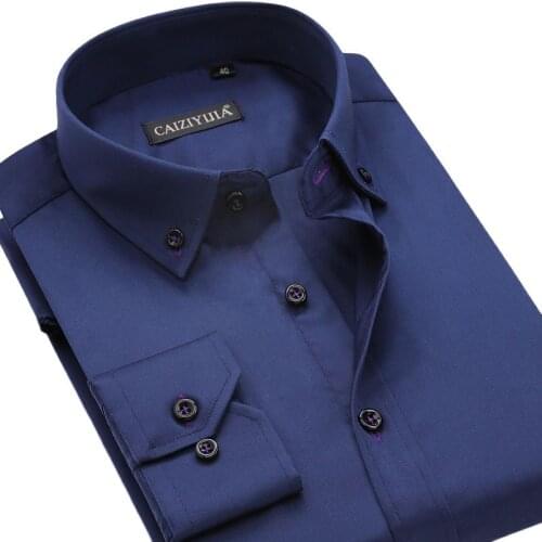 High grade 100% cotton smooth soft comfortable long sleeve button turn down collar slim fit business mens dress shirts