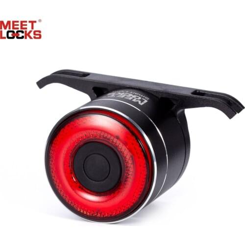 MEETLOCKS Smart Bike Taillight IPx6 Waterproof LED Charging Bicycle Cycling Taillight Bike Rear Light Accessories