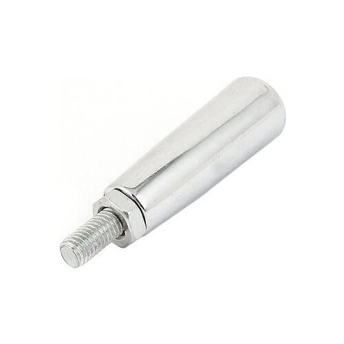 Repair Parts 8mm M8 Male Thread Metal Revolving Handle Grip Silver Tone