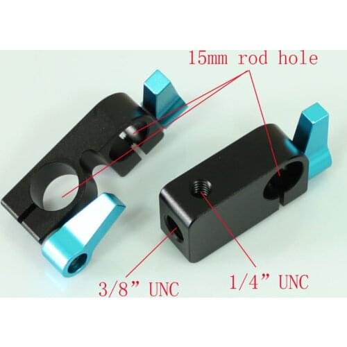 Single Rod clamp and 1pcs 90 degree Rod Clamp for 15mm Support Rail Rig Rail (pack of Two)