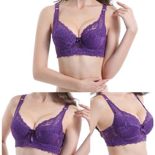 Plus Size Lace Sexy Bras For Women Push Up Underwire Bra Big Bust 46 Bralette Brassiere Female Underwere Perspective