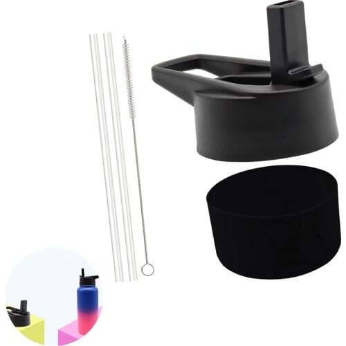 1Set Wide Mouth Straw Lid With Boot 12-64oz Top Replacement Straw Lids Fits Hydroflask Outdoor Sports Water Bottle Accessories