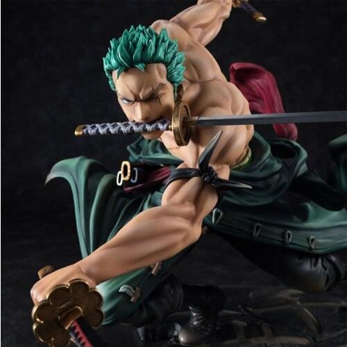 1 Pcs Anime Figure Car Ornaments 18cm PVC Roronoa Zoro Black Statue Action Collection Model Toys Desk Decor Child Kid Gifts