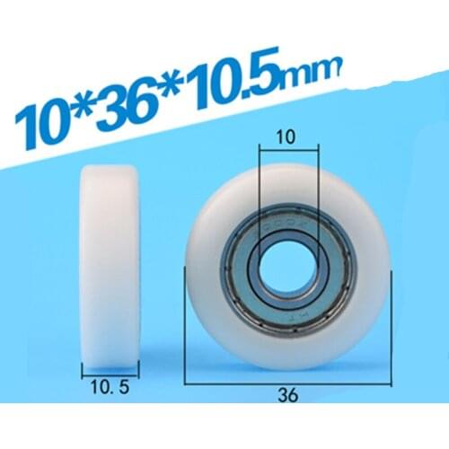 10*36*10.5 flat F nylon /pom POM wrapped plastic wrap bearing pulley roller wheel