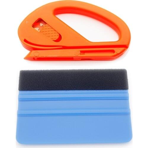 2 Pcs/set Car Vinyl Wrap Tool Set Film Cutter Squeezing Scraper Carbon Fiber Film Wrapping Cutter Aid Tool Window Tinting