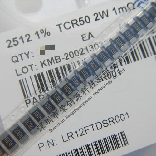 20pcs 2512(6432Metric) alloy resistance 2W ±1% 1m ohms 0.001ohm R001 Pulse Withstanding Metal Element