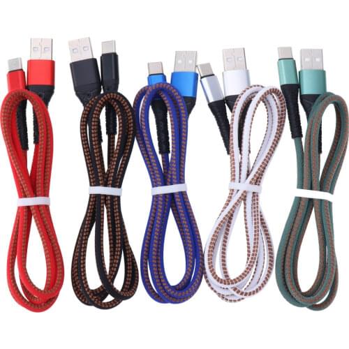 1M Micro USB Type C Charger Cable for iPhone X 11 8 Samsung S7 S8 S9 Xiaomi Mobile Phone Charging Cables Charge Wire Cord 200pcs