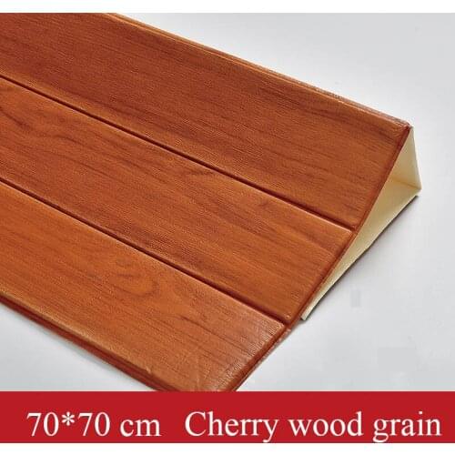 3d Wallpaper Self-adhesive Wall Stickers Wood Grain Wall Skirt Decoration Living Room Foam Anti-collision Soft wall decoration