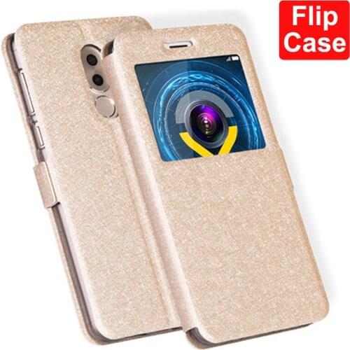 5.5" Front Window Leather Filp Case For Huawei GR5 2017 phone cover For Huawei G R 5 2017 back cases GR5 2017 bumper case coque