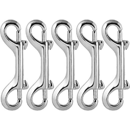 5PCS Marine Stainless Steel 316 Double End Bolt Clips 90mm 100mm 115mm Heavy Duty Snap Hook For Sucba Diving Pet Chain