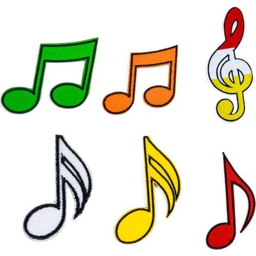6Kinds Creative Personality Notes Patch Stickers Clothing Stickers Sports Badges Music Notes Love Patches Embroidered Coat Dress