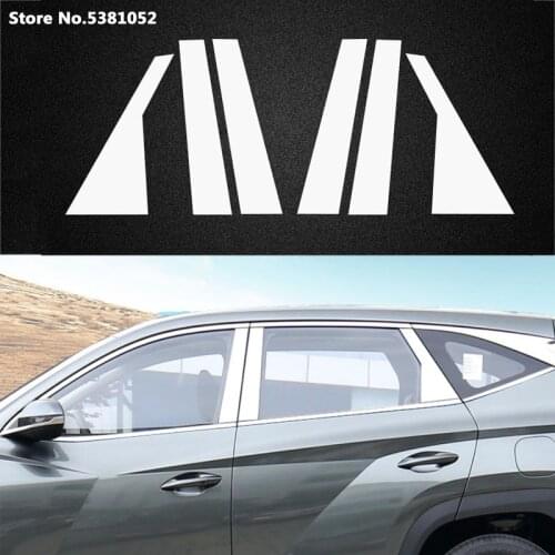 For Hyundai Tucson NX4 2021 2022 Accessories Stainless Steel Window B-pillars Center Pillar Trim Decoration Sticker
