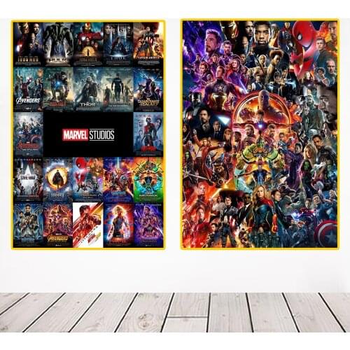 5D Diamond Embroidery Avengers Superhero Movie Poster Cross Stitch Diamond Painting Mosaic Needlework Art Home Decoration