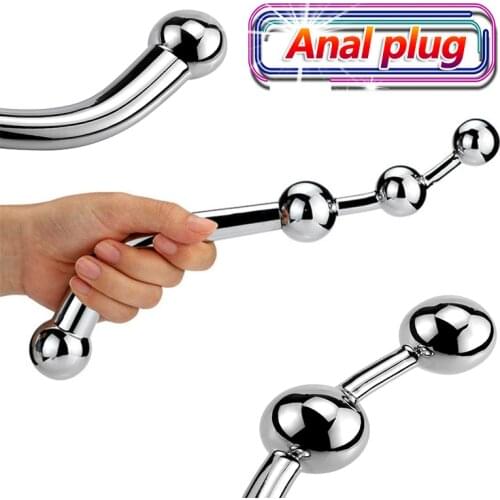 New Stainless Steel Anal Bead Prostate Massage Huge Big Anus Expansion Tail Anal Plug Buttplug Erotic Adult Sex Toys for Man Gay