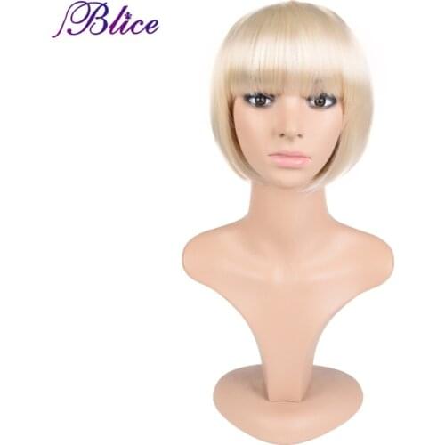 Blice Synthetic African American Bob Wig For Women Short Straight Wig 10" 100% Kanekalon Synthetic Fiber Pure Color #613